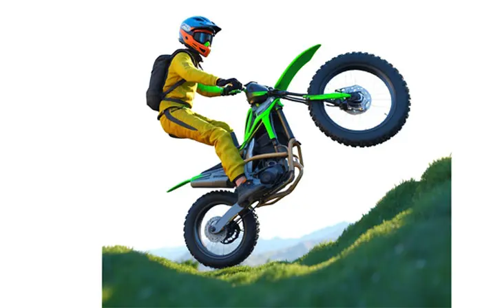 Extreme Bike Stuntman Showing Tricks 3D Character Illustration image